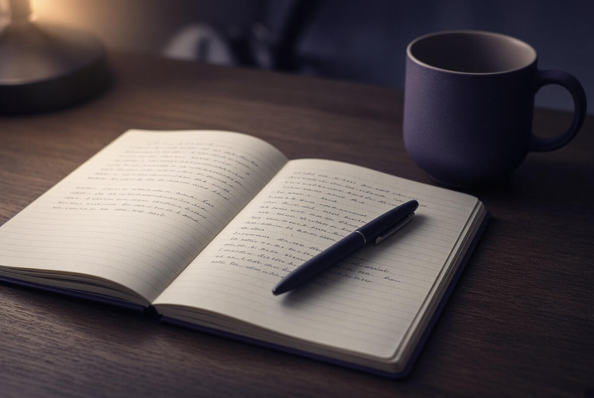 Autisk workbook open on desktop with pen